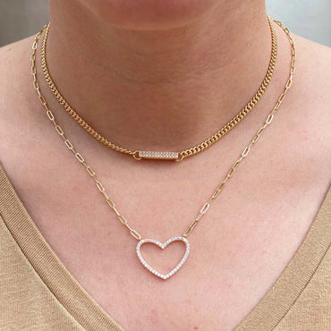 CZ Open Heart Necklace