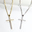 Cross CZ Pendant Necklace - Gold or Silver