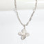 4 Leaf Flower Pave CZ  Necklace - Gold or Silver
