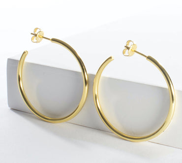 Tube Hoops 34 mm-Earrings-Balara Jewelry