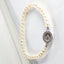 Freshwater Pearl Stretch Bracelet With Religious CZ Charm - Gold or Silver