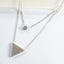 Double Chains Layering Necklace - Silver