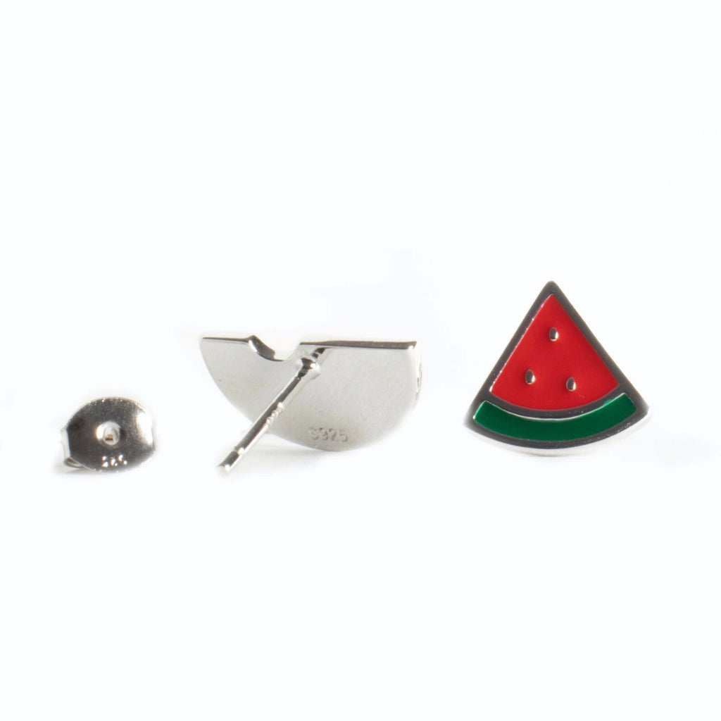 Watermelon stud earrings - Silver - Girls & Teens