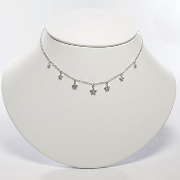 Multi Star CZ Drop Choker-Necklaces-Balara Jewelry