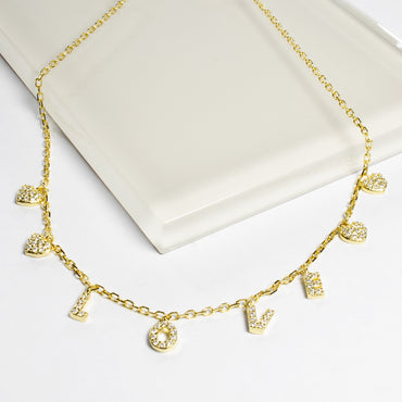 Love CZ Drop Choker-Necklaces-Balara Jewelry