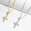 Tiny Cross CZ Pendant Necklace - Gold or Silver