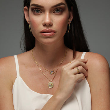 Full Eternity Colored CZ Band Ring - Gold