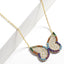 CZ Butterfly Trimmed in Multicolor Necklace-Necklaces-Balara Jewelry