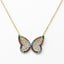 CZ Butterfly Trimmed in Multicolor Necklace-Necklaces-Balara Jewelry