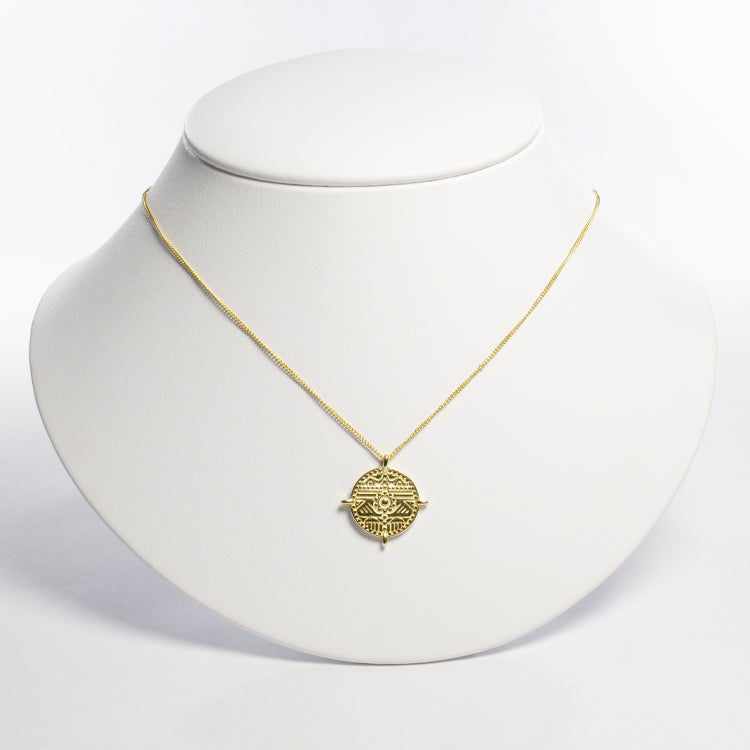 Minimalist Sun Coin Pendant Necklace-Necklaces-Balara Jewelry