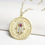 Hamsa CZ Coin Pendant Necklace-Necklaces-Balara Jewelry