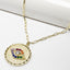 Multicolor Evil Eye Coin Pendant Necklace - Gold