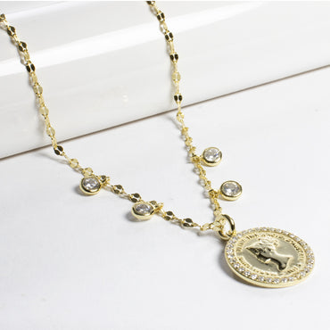 Lady Coin Pendant Necklace-Necklaces-Balara Jewelry