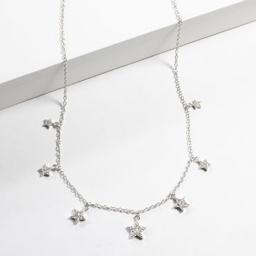 Multi Star CZ Drop Choker-Necklaces-Balara Jewelry