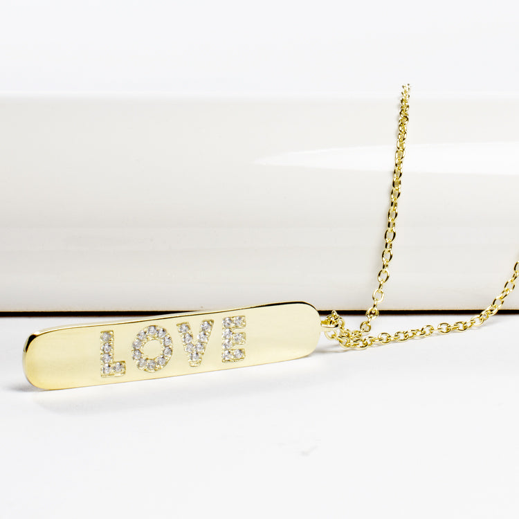 Love Bar Necklace-Necklaces-Balara Jewelry