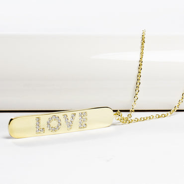 Love Bar Necklace-Necklaces-Balara Jewelry