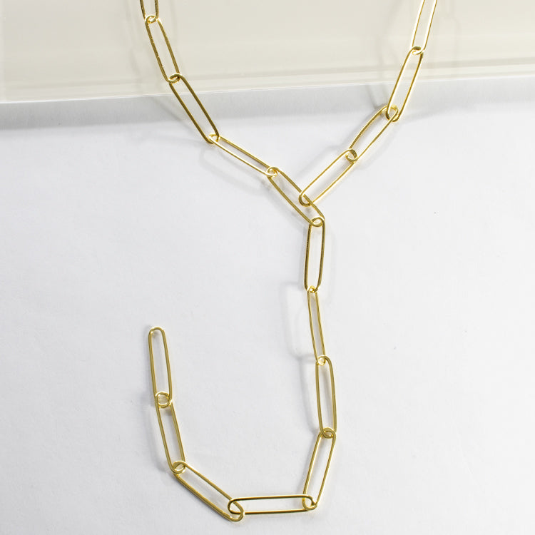 Y Open Link Chain Necklace-Necklaces-Balara Jewelry