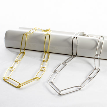 Link Chain Carabiner Lock Necklace - Gold