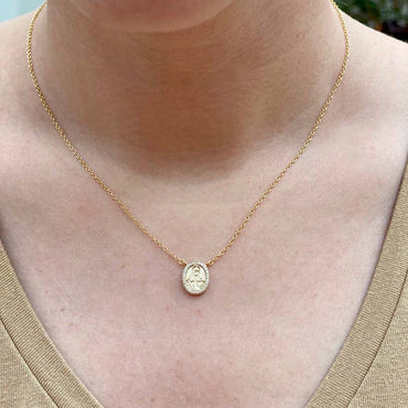 Small CZ Virgin Mary Necklace - Gold or Silver