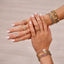 Textured Curb Link Band Ring - Gold, Rose Gold or Silver