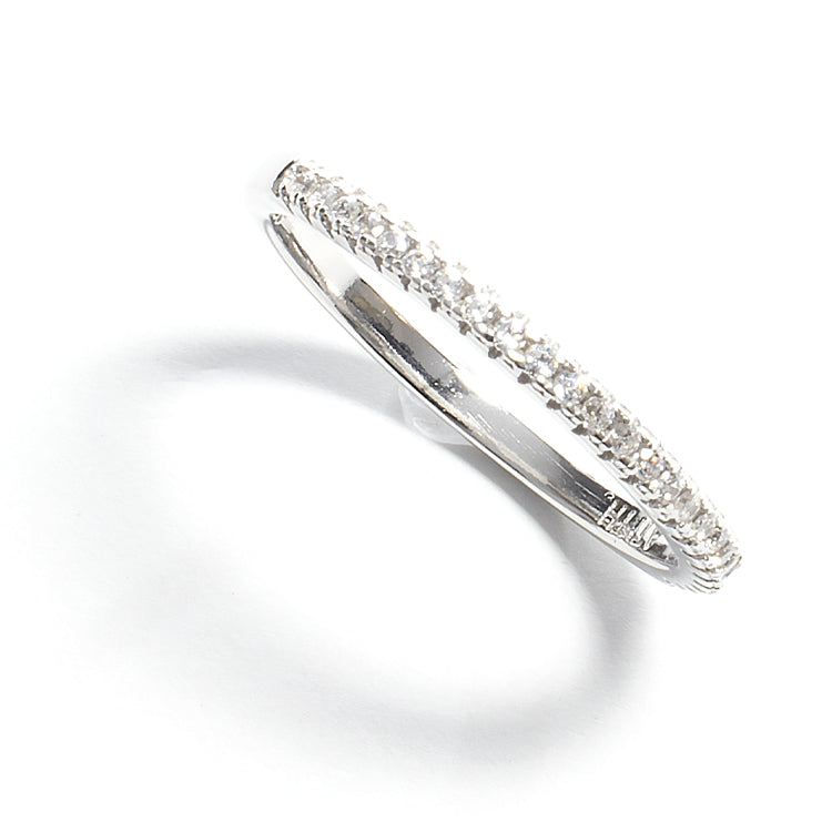 Half Eternity Pave CZ Band Ring-Rings-Balara Jewelry