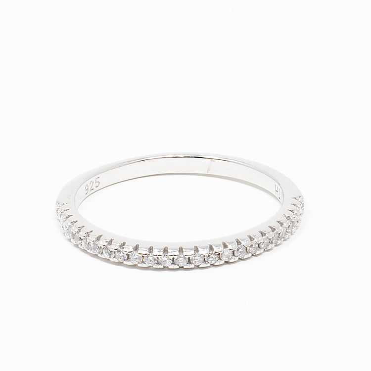 Half Eternity Pave CZ Band Ring-Rings-Balara Jewelry