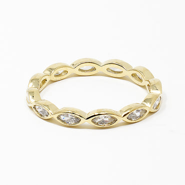 CZ Eternity Gold Band-Rings-Balara Jewelry