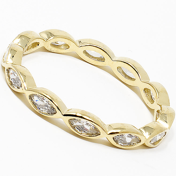 CZ Eternity Gold Band-Rings-Balara Jewelry
