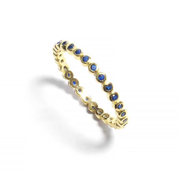 Full Eternity Colored CZ Band Ring - Gold-Rings-Balara Jewelry