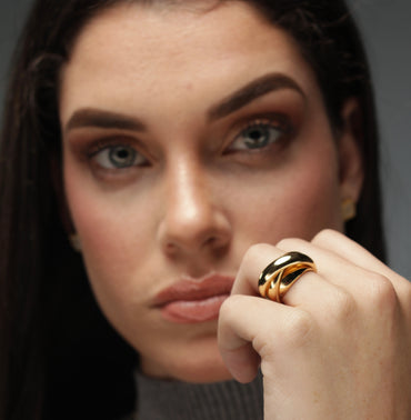 Sterling Silver Swirl Ring - Gold or Silver-Rings-Balara Jewelry