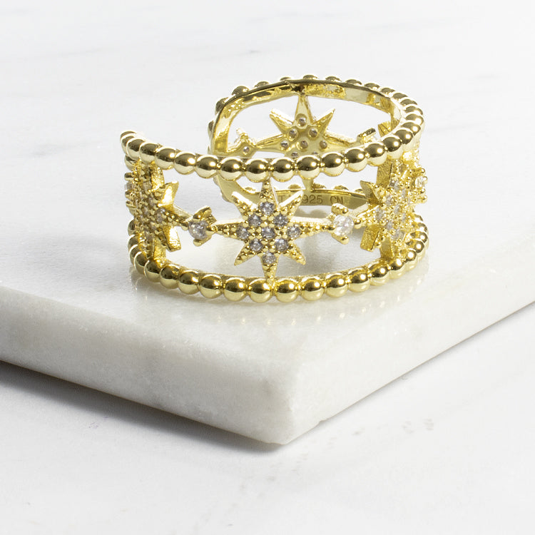 Starburst Ring - Gold-Rings-Balara Jewelry