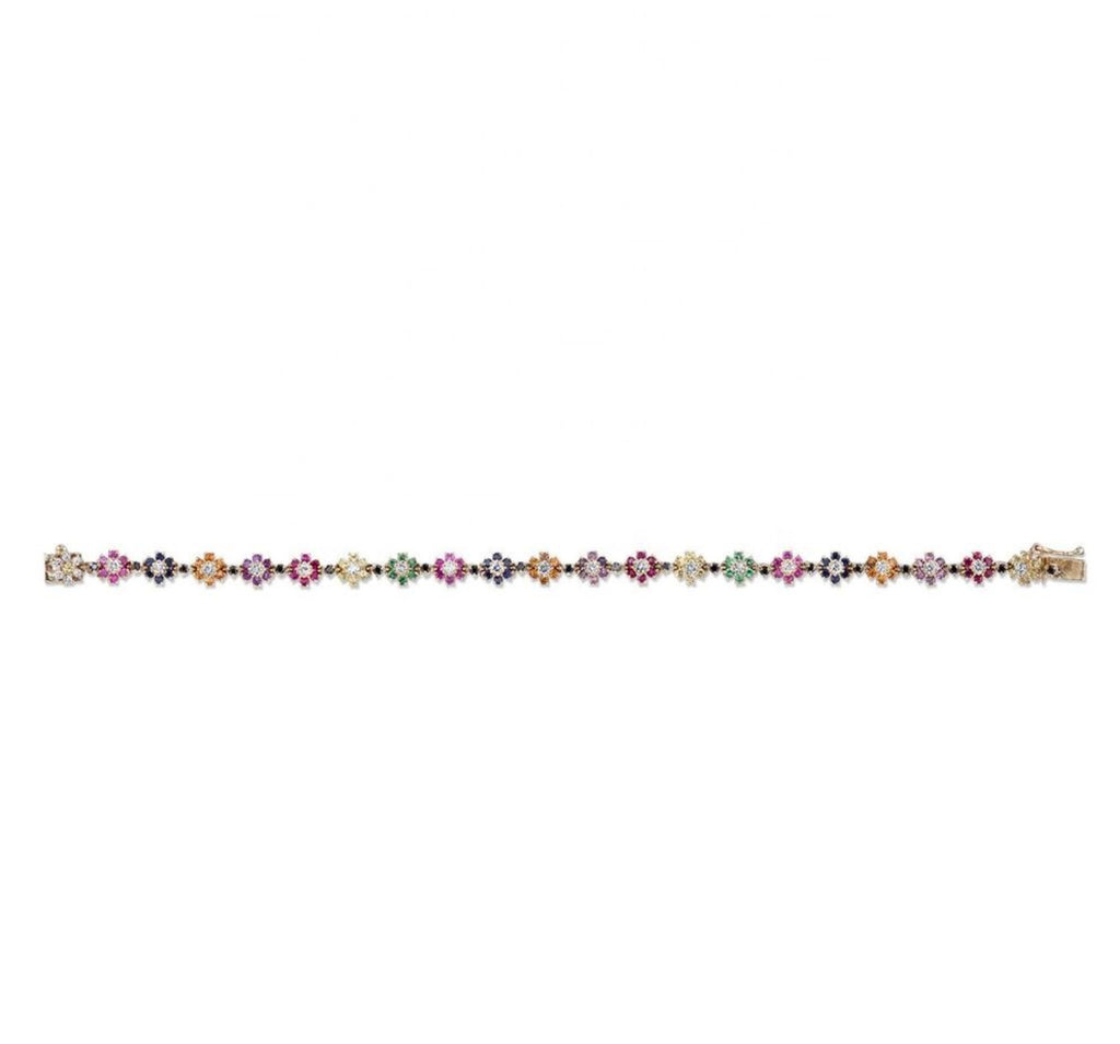 Rainbow Flower Bracelet - Gold