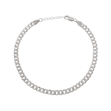 Flat Curb Adjustable Link Anklet - Gold or Silver