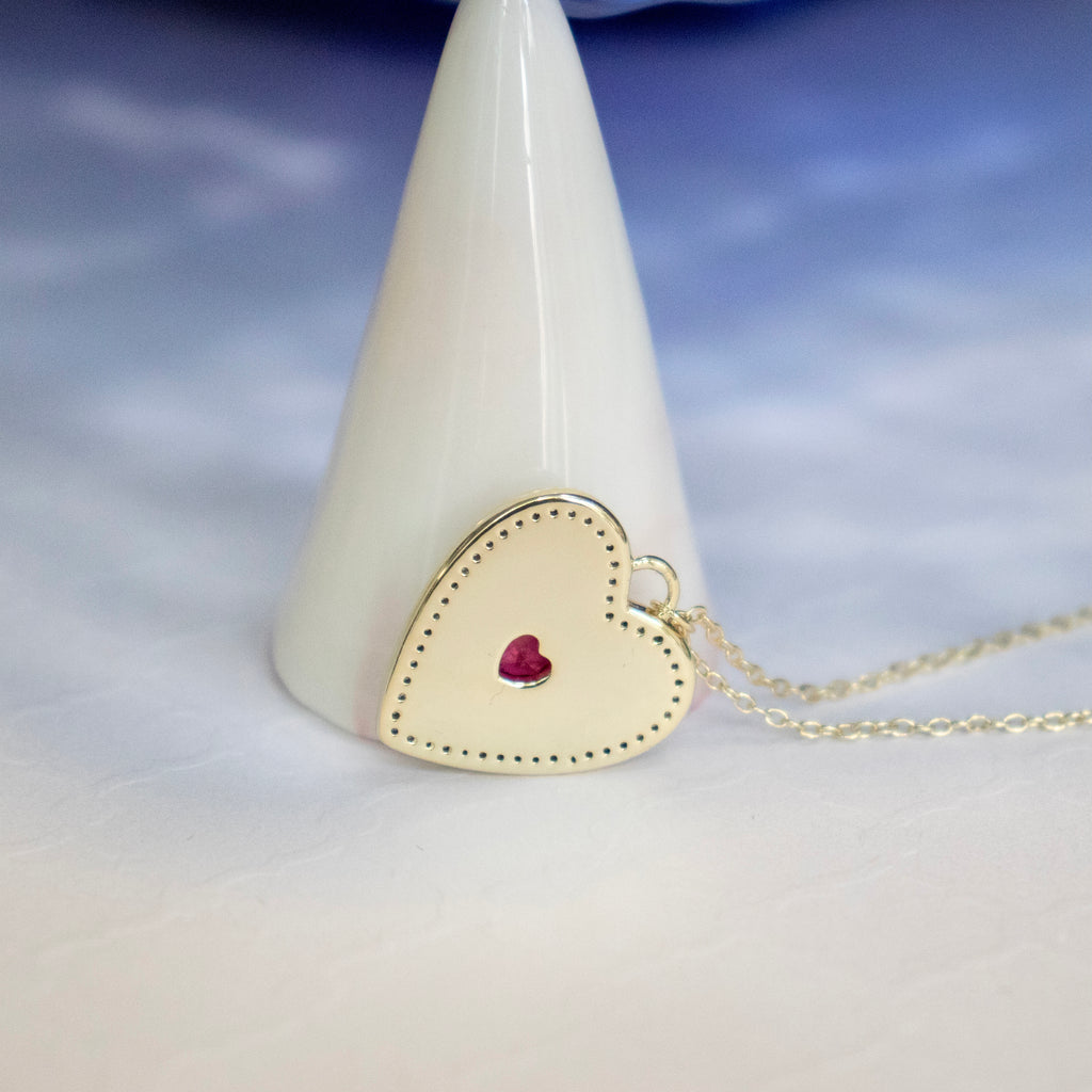 CZ Heart Necklace - Gold