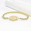 CZ Love Bar Stretch Beaded Bracelet - Gold