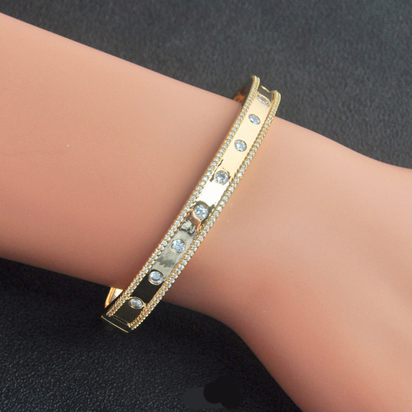 CZ Bangle Bracelet - Gold