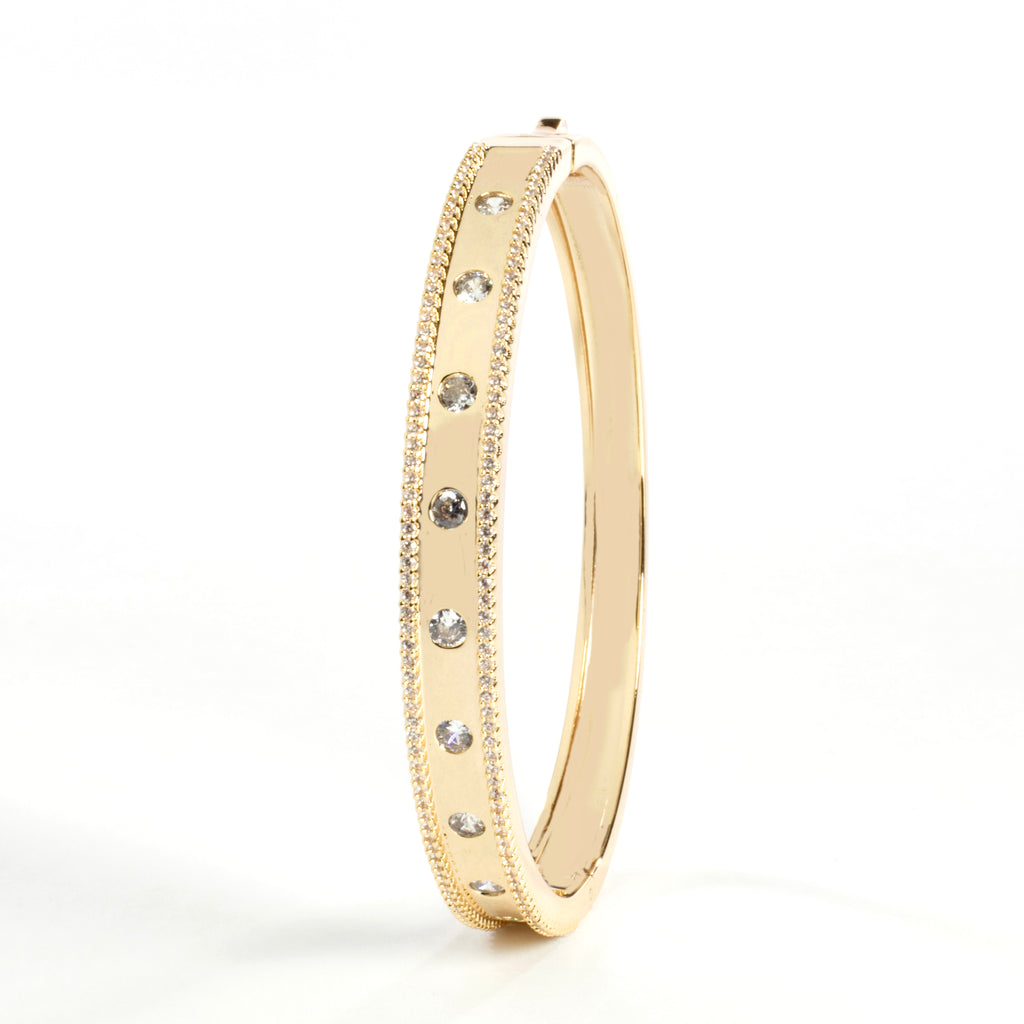 CZ Bangle Bracelet - Gold