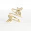 Double CZ Butterfly Ring - Gold