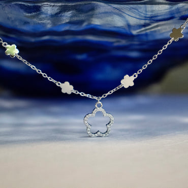 Multi Clover CZ Choker Necklace