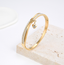 CZ Heart Dangle Hinged Bangle - Gold