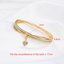 CZ Heart Dangle Hinged Bangle - Gold