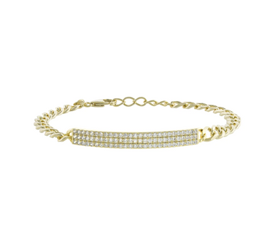 CZ Bar Link Bracelet - Gold or Silver-Bracelets-Balara Jewelry