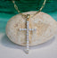 Cross CZ Pendant Necklace - Gold or Silver