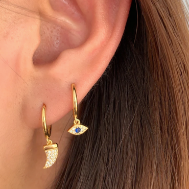 Mini Evil Eye Huggie Hoop Earrings