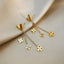 Designer Inspired Clover Dangling Earrings - Gold