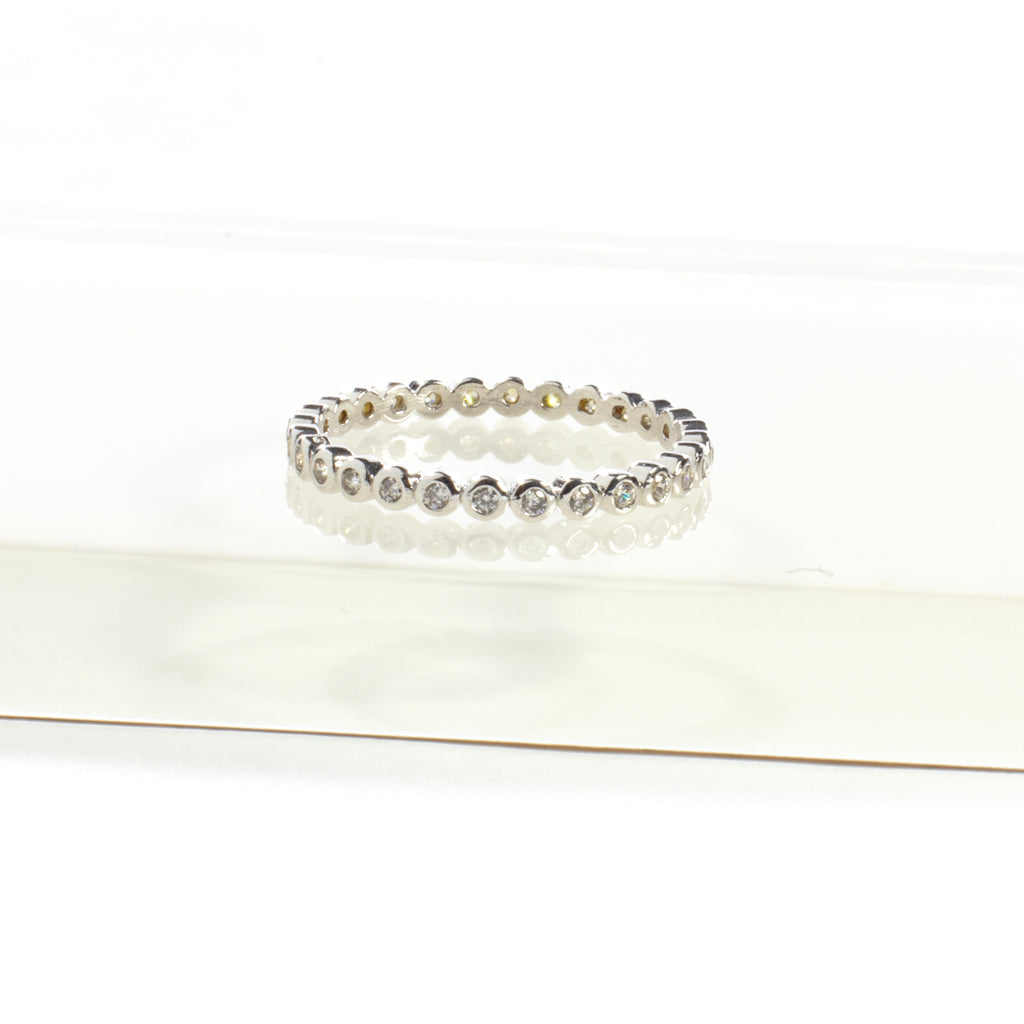 Full Eternity CZ Band Ring - Gold and Silver