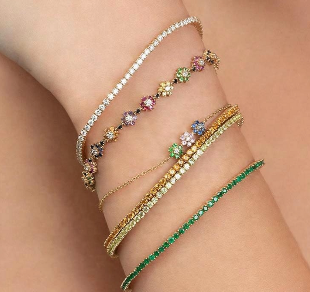 Rainbow Flower Bracelet - Gold