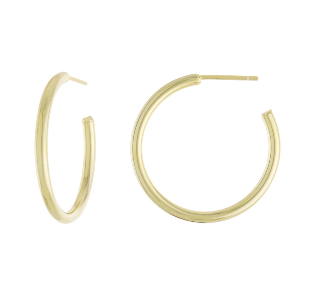 Tube Hoops 34 mm-Earrings-Balara Jewelry