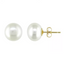 5, 8, 10 mm 925 Sterling Silver Freshwater Pearl Studs - Gold