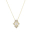 Sterling Silver CZ Hamsa Necklace - Gold